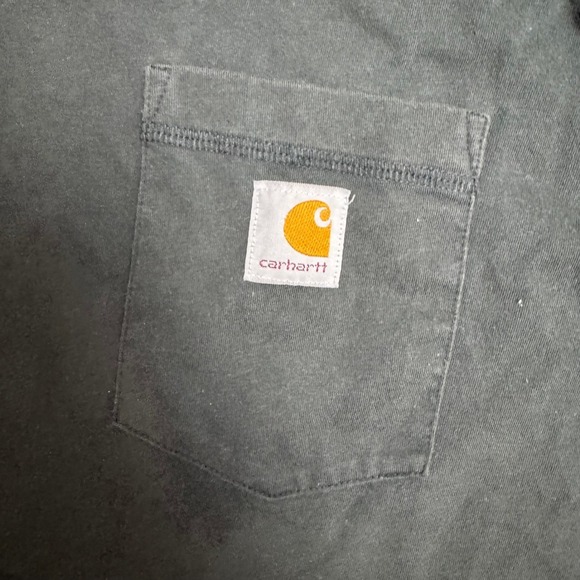 Carhartt Force Relaxed Fit Mens 2XL T-Shirt Black Work Pocket Short Sleeve - Picture 2 of 5